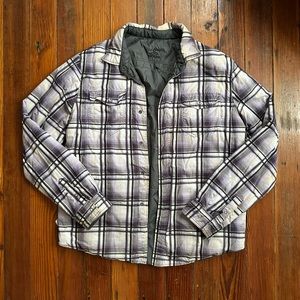 Prana plaid and solid Reversible jacket Large